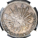 1827-Mo NGC AU 53 Mexico 8 Reales Almost Uncirculated Silver Coin (21040301C)