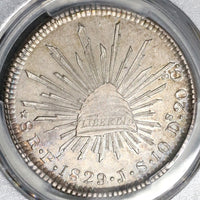1829-Pi PCGS AU 58 Mexico 8 Reales Potosi Mint Rare Silver Coin POP 1/0 (20022305C)