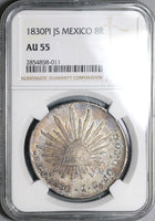 1830-Pi NGC AU 55 Mexico Silver 8 Reales Potosi Mint Scarce Coin (22011903C)