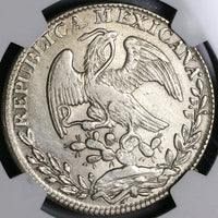 1831-Go NGC AU 58 Mexico 8 Reales Guanajuato Full J Silver Coin POP 2/3 (23041403C)