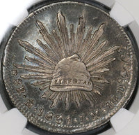 1831-Mo NGC AU 55 Mexico 8 reales Rare Cap Rays Silver Coin (18061002C)