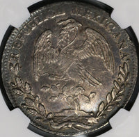 1831-Mo NGC AU 55 Mexico 8 reales Rare Cap Rays Silver Coin (18061002C)