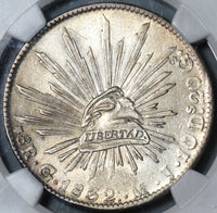 1832-Go NGC MS 62 Mexico 8 Reales Guanajuato Silver Mint State Coin (21021802C)