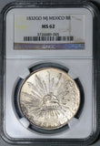 1832-Go NGC MS 62 Mexico 8 Reales Guanajuato Silver Mint State Coin (21021802C)