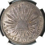 1832-Mo NGC AU 55 Mexico 8 Reales Cap Rays Silver Dollar Coin (23042202C)