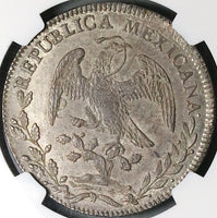 1832-Mo NGC AU 55 Mexico 8 Reales Cap Rays Silver Dollar Coin (23042202C)