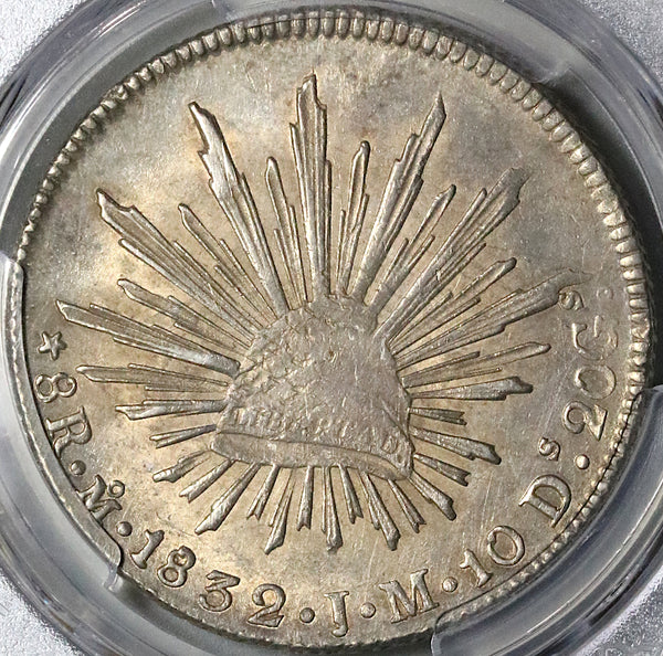 1832-Mo PCGS AU Mexico 8 Reales Cap Rays Silver Dollar Coin (22080403C)