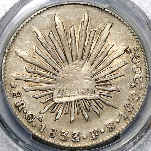1833/2/1-Ga PCGS VF 35 Mexico 8 Reales Guadalajara Rare Silver Coin POP 1/0 (23012602C)