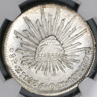 1835-Zs NGC MS 62 Mexico 8 Reales Zacatecas Mint State Silver Coin (21081602C)