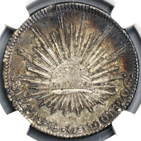 1835-Zs NGC MS 62 Mexico 8 Reales Zacatecas Mint Cap Rays Silver Coin (22051701C)