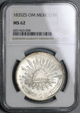 1835-Zs NGC MS 62 Mexico 8 Reales Zacatecas Mint State Silver Coin (21081602C)