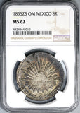 1835-Zs NGC MS 62 Mexico 8 Reales Zacatecas Mint Cap Rays Silver Coin (22051701C)