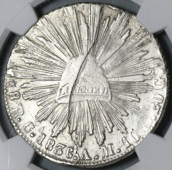 1836-Ca NGC XF Det Mexico 8 Reales Chihuahua Mint Silver Rare Coin (21020603C)