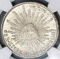 1836-Zs NGC MS 61 Mexico Silver 8 Reales Rare Grade Coin POP 2/2 (17080702D)