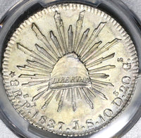 1837-Pi PCGS MS 62 Mexico 8 Reales Scarce Potosi Silver Coin POP 4/0 (20042802C)