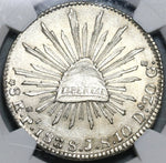 1838-Pi NGC MS 62 Mexico Silver 8 Reales Coin POP 1/2 Rare Grade (17020901D)