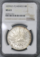 1839-Go NGC MS 63 Mexico 8 Reales Guanajuato Silver Coin POP 6/4 (18111202C)