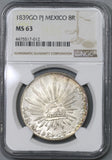 1839-Go NGC MS 63 Mexico 8 Reales Guanajuato Silver Coin POP 6/4 (18111202C)