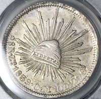 1839-Zs PCGS AU 55 Mexico 8 Reales Zacatecas Mint Silver Coin (21122201D)