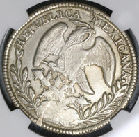 1843/31-Do NGC AU Det Mexico 8 Reales Durango Mint Rare Silver Coin (20040301C)