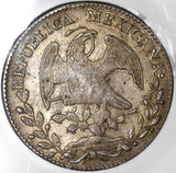 1843-Ga MC NGC AU 50 Mexico 8 Reales Guadalajara Mint Rare Silver Coin (20031701C)