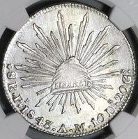 1843-Pi AM NGC MS 63 Mexico 8 Reales Scarce Potosi Mint State Silver Coin POP 2/0 (20071204C)