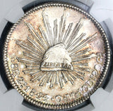 1844-Zs NGC UNC Det Mexico 8 Reales Scarce Cap & Rays Silver Coin (19110401C)