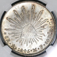 1845-Mo NGC MS 64 Mexico 8 Reales Mint State Silver Coin (20021102C)