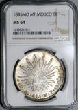 1845-Mo NGC MS 64 Mexico 8 Reales Mint State Silver Coin (20021102C)