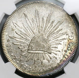 1845-Zs NGC MS 60 Mexico 8 Reales Zacatecas Rare Mint State Silver Coin (23012603C)