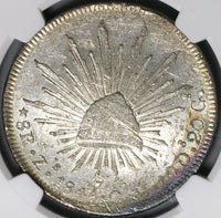 1845-Zs NGC MS 60 Mexico 8 Reales Zacatecas Rare Mint State Silver Coin (23012603C)