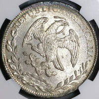 1845-Zs NGC MS 60 Mexico 8 Reales Zacatecas Rare Mint State Silver Coin (23012603C)