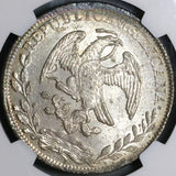 1845-Zs NGC MS 60 Mexico 8 Reales Zacatecas Rare Mint State Silver Coin (23012603C)