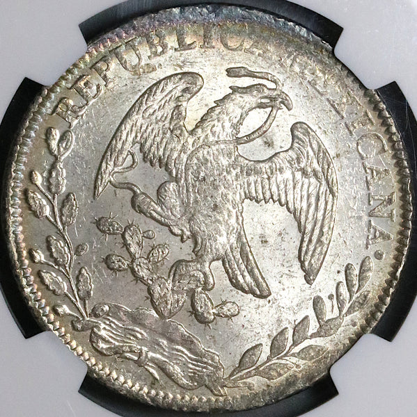 1845-Zs NGC MS 60 Mexico 8 Reales Zacatecas Rare Mint State Silver