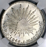1846-Pi NGC AU 58 Mexico Silver 8 Reales Potosi Mint Scarce Coin (21111804C)