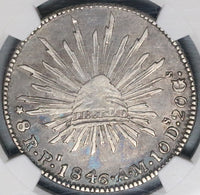 1846-Pi NGC VF 35 Mexico 8 Reales Potosi Inverted 9 Scarce Silver Coin (22102602C)