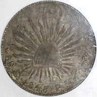 1848/7-Go NGC XF 45 Mexico 8 Reales Guanajuato Rare Overdate Silver Coin POP 1/2 (21121101D)