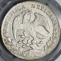 1848-Mo GC PCGS AU Mexico 8 Reales Cap Rays Rare Silver Dollar Coin (22080404C)