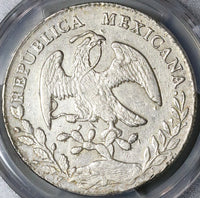1848-Mo GC PCGS AU Mexico 8 Reales Cap Rays Rare Silver Dollar Coin (22080404C)