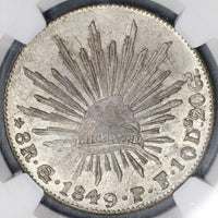 1849-Go NGC MS 63 Mexico 8 Reales Guanajuato Silver Coin POP 6/2 (18100301C)