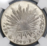 1849-Go NGC MS 63 Mexico 8 Reales Guanajuato Silver Coin POP 6/2 (18100301C)