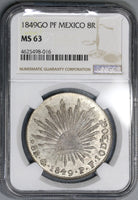 1849-Go NGC MS 63 Mexico 8 Reales Guanajuato Silver Coin POP 6/2 (18100301C)
