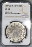 1849-Go NGC MS 63 Mexico 8 Reales Guanajuato Silver Coin POP 6/2 (18100301C)