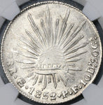 1852-Go NGC MS 62 MEXICO Silver 8 Reales Guanajuato Coin POP 3/3 (18060502C)