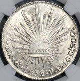 1852-Go NGC MS 62 MEXICO Silver 8 Reales Guanajuato Coin POP 3/3 (18060502C)