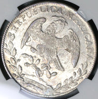 1853-C NGC AU 58 Mexico Silver 8 Reales Culiacan Mexican Cap Coin (21081301C)