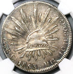 1853/43-Ca NGC XF Mexico 8 Reales Chihuahua Cap Rays Silver Coin (23021903C)