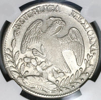 1854/4-Do NGC AU 58 Mexico 8 Reales Durango Mint Rare Silver Coin (21032302C)