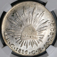 1856-C NGC AU 58 Mexico Silver 8 Reales Culiacan Mint Scarce Coin (21111803C)