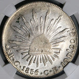 1856-C NGC AU 58 Mexico Silver 8 Reales Culiacan Mint Scarce Coin (21111803C)